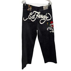 Ed Hardy "Love Kills Slowly" Y2K Streetwear Wide-Leg Denim Jeans Sz 32 NWT